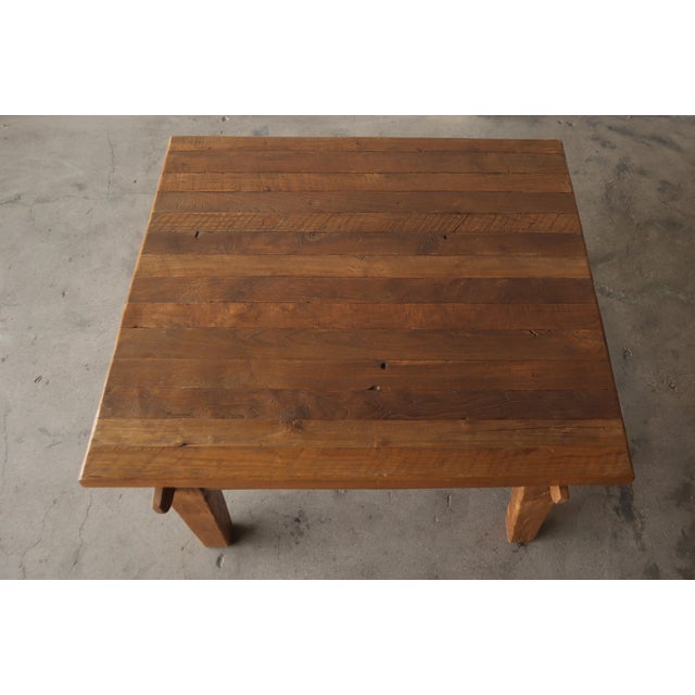 Rustic European Oak Square Coffee Table For Sale In Las Vegas - Image 6 of 9