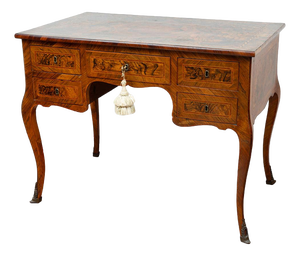 18th Century Neapolitan Louis XV Desk in Olive Wood Burl