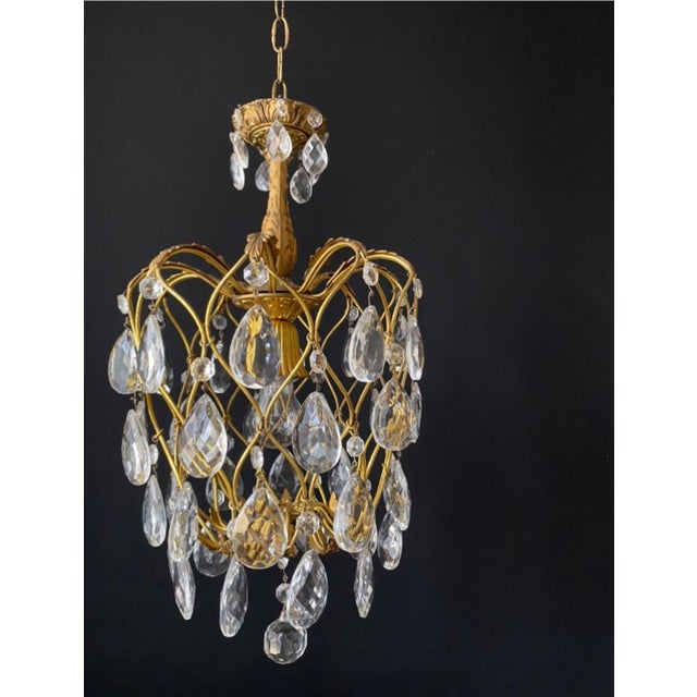 Gold Vintage Pendant Light in Brass, 1960s For Sale - Image 8 of 15