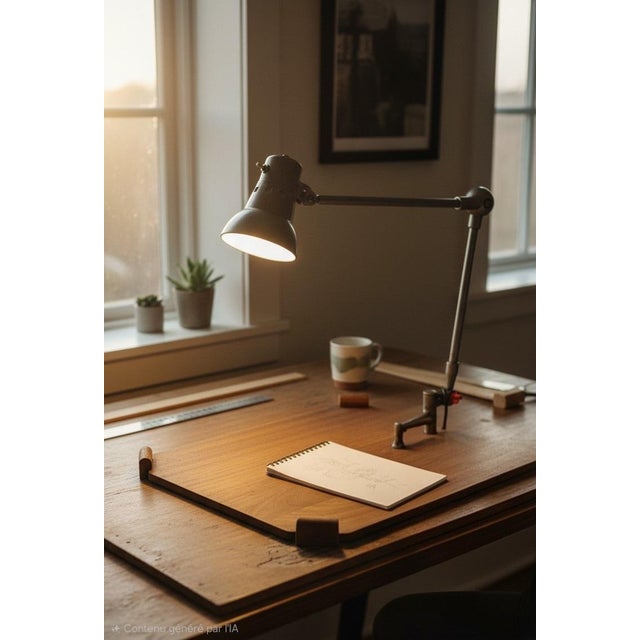 Authentic articulated workshop/architect's lamp from the renowned french brand lumina, dating from the 1950s/1960s....