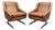 Vintage Italian Cognac Lounge Chairs, Set of 2 For Sale