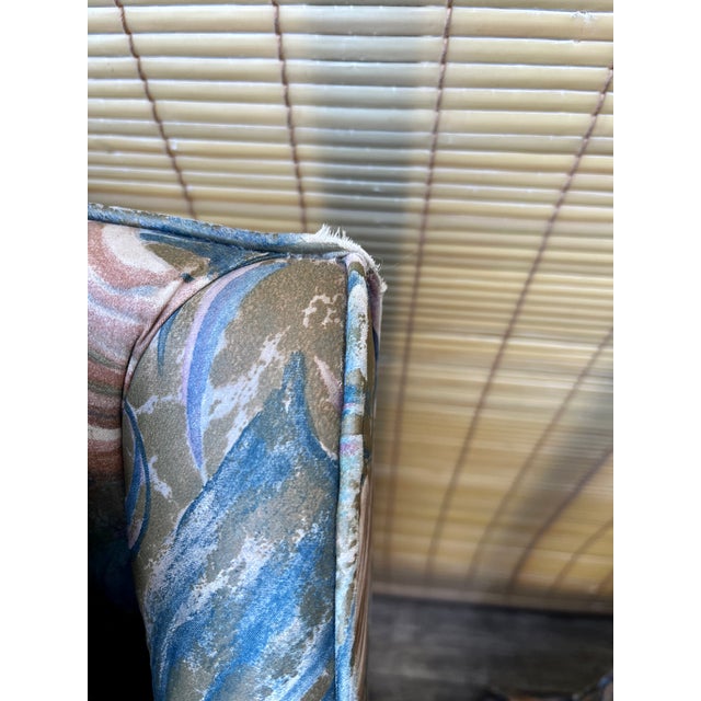 A Pair of Vintage Mid Century / Hollywood Regency Upholstered Lounge Chairs. Circa 1970s For Sale - Image 15 of 18