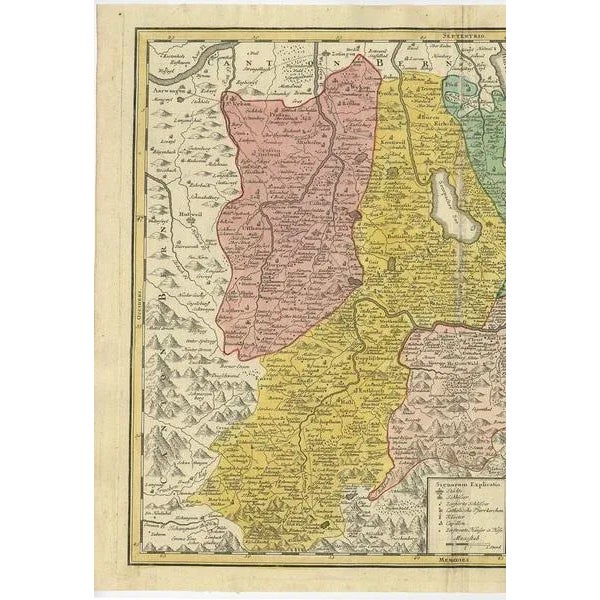 Antique Map of the Kanton Luzerne Switzerland from Homann Heirs, 1763 For Sale - Image 4 of 6