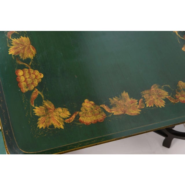 Wood Green Tole Tray Top Coffee Table by Maison Ramsay, France For Sale - Image 7 of 12