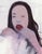 xlcatnip by Steve Kim | Colored Pencil on Paper Portrait of a woman with dark hair and red lips For Sale