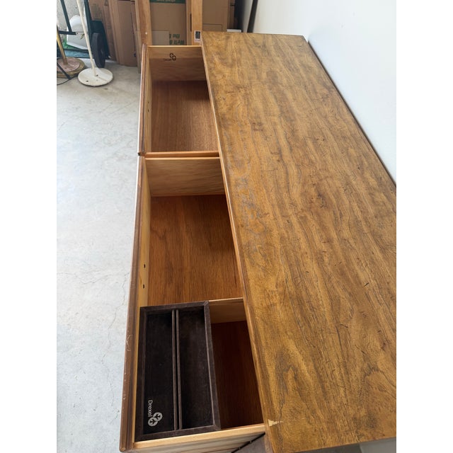 1970s 1970s Mid-Century Modern Drexel Solid Pecan 7-Drawer Dresser For Sale - Image 5 of 12