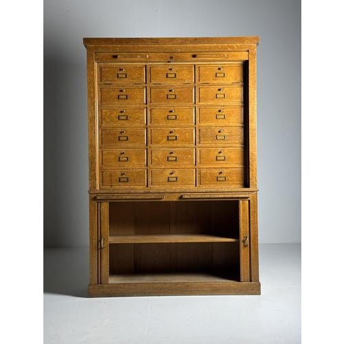 Vintage Roller Door Filing Cabinet, 1950s For Sale - Image 4 of 6