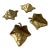 Vintage Brass Set of 4 Oak Leaf Catchall Plates or Ash Trays For Sale