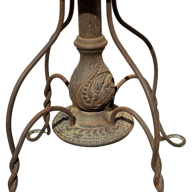 Brown 19th Century Adjustable Cast Iron Piano Stool W/ Oak Seat by Charles Parker Co. For Sale - Image 8 of 9