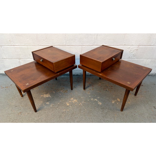 Mid-Century Modern Mid-Century "Accord" End Tables by Merton Gershun for American of Martinsville For Sale - Image 3 of 17