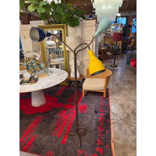 Attributed to Giuseppe Ostuni, Three-Light Floor Lamp, Italy, 1950s For Sale - Image 10 of 10