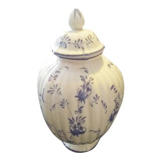 Vintage Blue & White Italian Urn For Sale