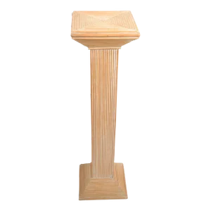 Vintage McGuire Style Bohemian Chic Mediterranean Pencil Reed Pedestal Column