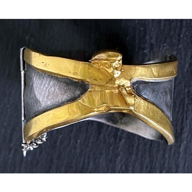 1940s French Art Bronze Bracelet by Line Vautrin For Sale - Image 5 of 14