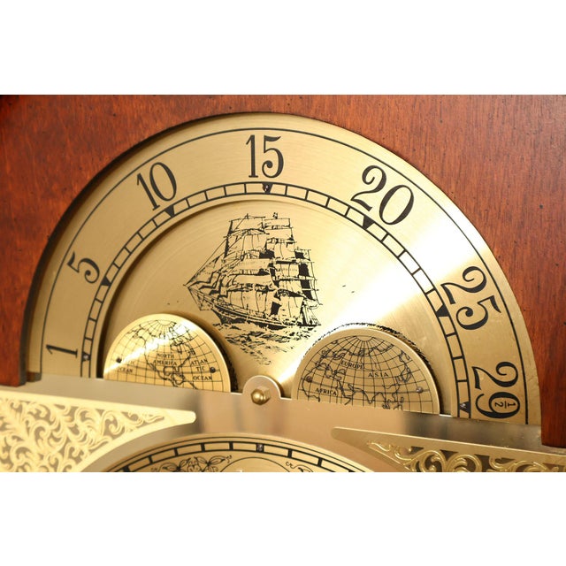 Howard Millar 3 Weight Pedalium Nautical Themed Grandfather Clock For Sale - Image 9 of 18