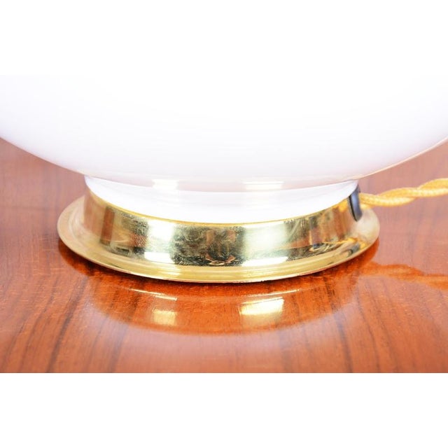 Metal Mid-Century Table Lamp in Brass and Glass, Czech, 1960s For Sale - Image 7 of 10