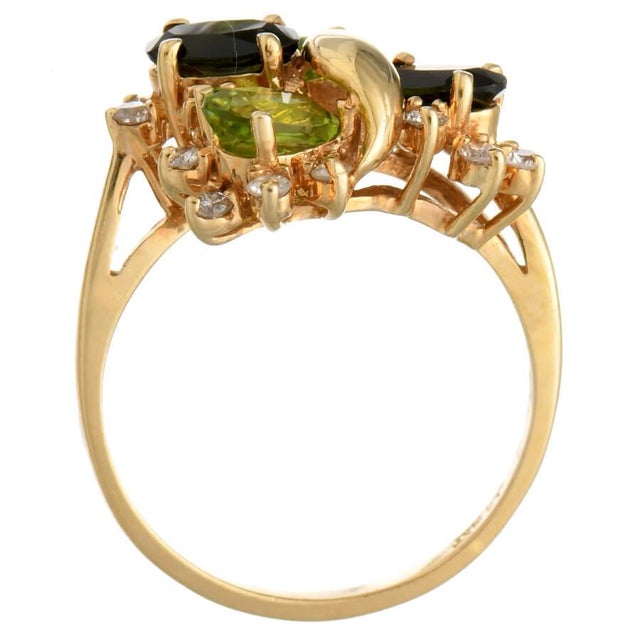 14KY Multi Gemstone Ring, size 6.5 For Sale - Image 4 of 5