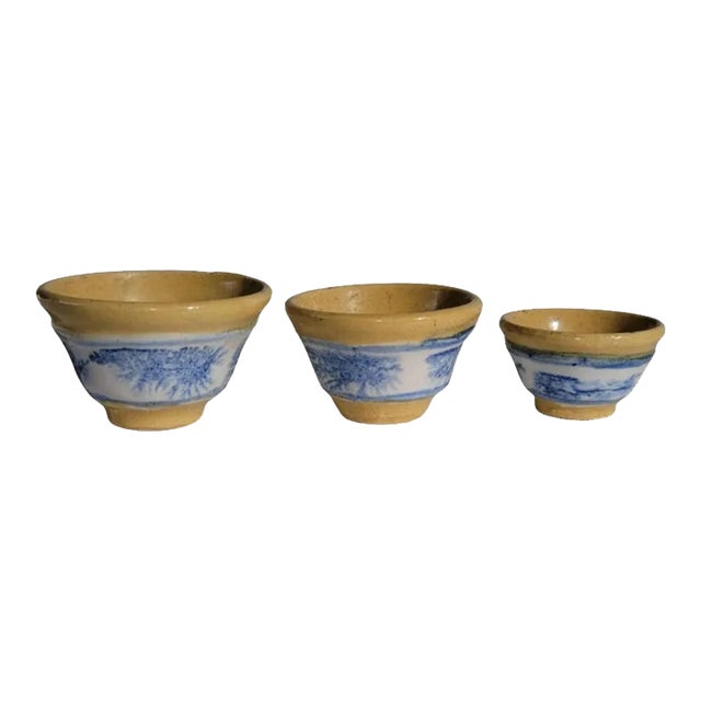 19th Century Miniature Yellow Ware Bowls For Sale
