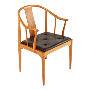 1990s Wegner "China Chair" for Fritz Hansen in Cherry and Leather