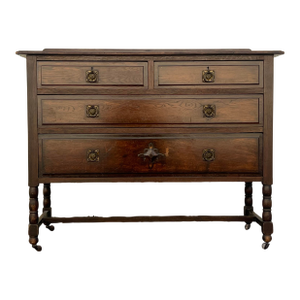 English Oak Chest of Drawers, Circa 1940s