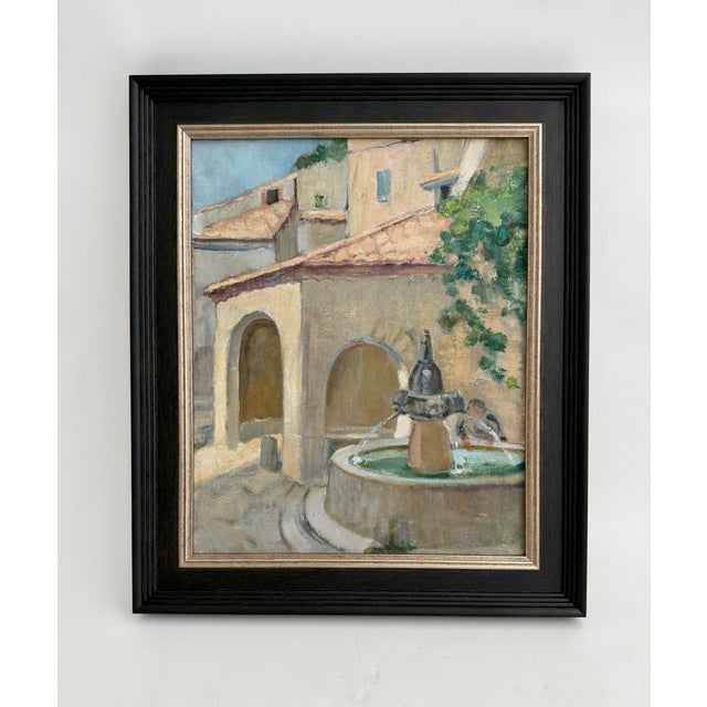 Early 20th Century Early 1900s French Landscape Oil Painting For Sale - Image 5 of 6