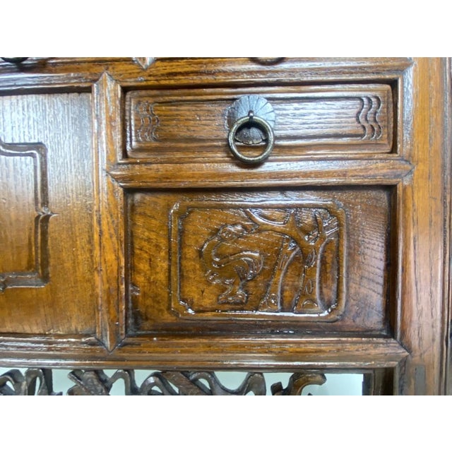 Antique Chinese Elmwood Altar Coffer with Foliage-Carved Spandrels For Sale - Image 16 of 18