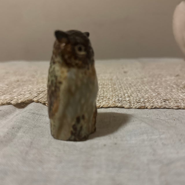 1960s Owl Ceramic Figurine - Brown For Sale - Image 5 of 6