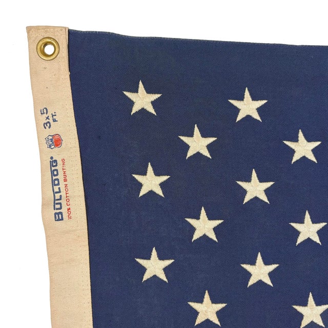 Textile Vintage Cotton Embroidered American Flag For Sale - Image 7 of 7