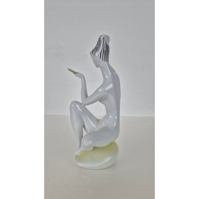 1960s Art Deco Figure of Virgin in the Mirror by János Török For Sale - Image 5 of 18