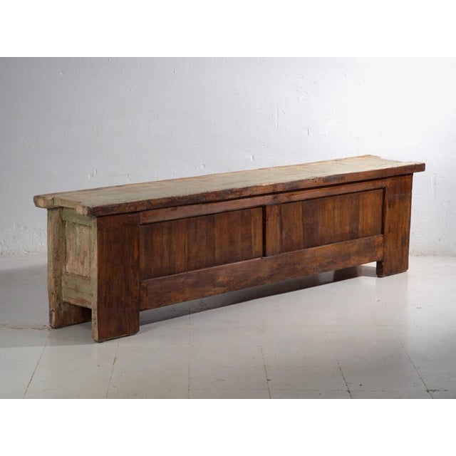 Antique Painted Uyghur Xinjiang Silk Road Sideboard or Cabinet For Sale - Image 14 of 15