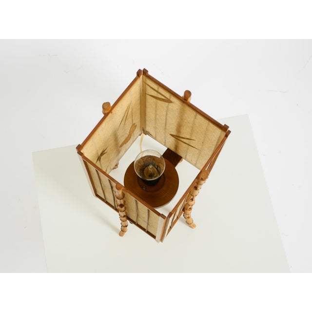 Mid-Century Modern French Table Lamp in Bamboo and Parchment Paper, 1950s For Sale - Image 11 of 18
