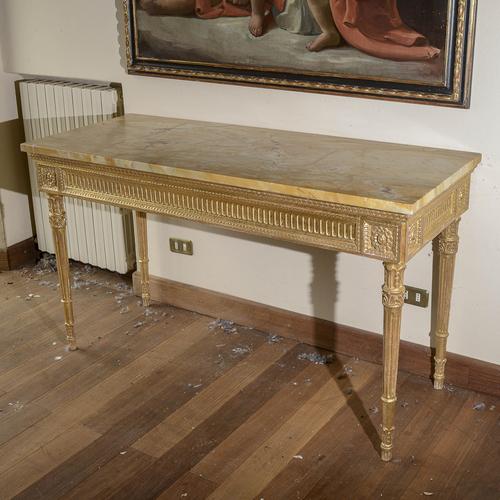Console Table with Redone Marble Top For Sale - Image 4 of 8