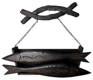 Wooden Fish Wall Hanger Letter Holder, 1940s