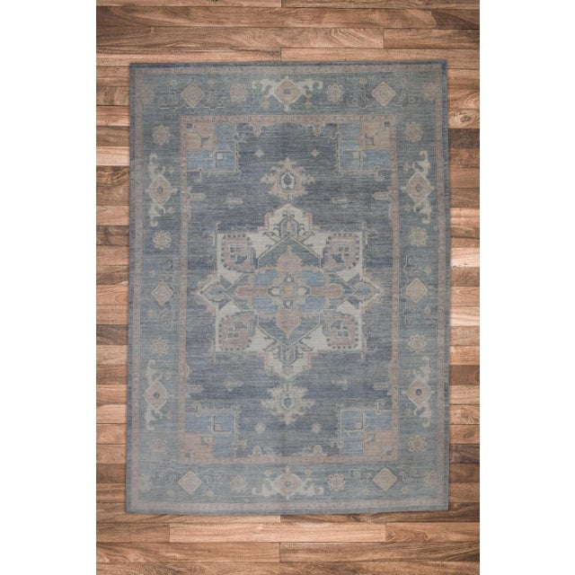 Textile Gray Multicolor Floral Design Handwoven Wool Heriz Rug 10'2" X 14'5" For Sale - Image 7 of 7