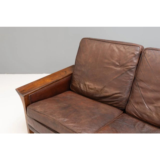Mid-Century Leather Sofa, 1960s For Sale - Image 4 of 6