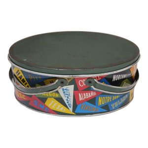 Vintage University Collegiate Pennant Tin Litho Lunchbox by Decoware