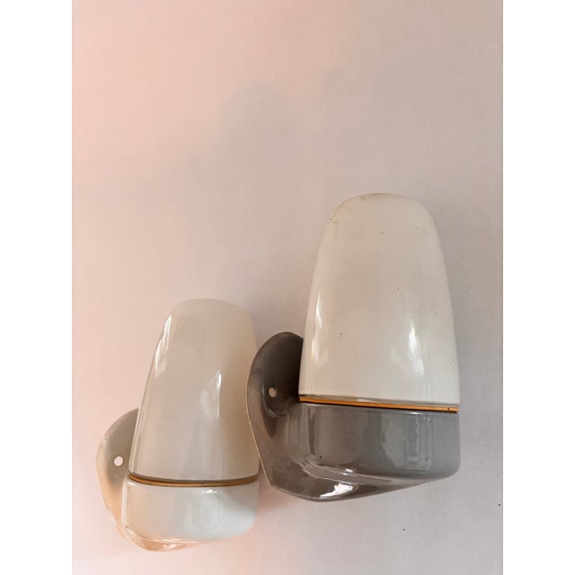 Light Blue Ceramic Model 6077 Sconces by Wilhelm Wagenfeld for Lindner, 1950s, Set of 2 For Sale - Image 6 of 16