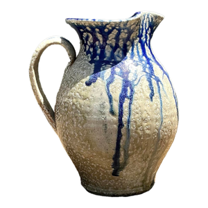 Vintage Drip Glazed Ceramic Pitcher