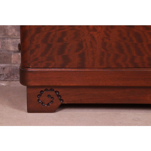 Louis Majorelle Signed Art Nouveau Burled Mahogany Bar Cabinet, Newly Restored For Sale - Image 11 of 13
