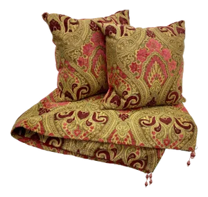 Majestic & Rich 3 Piece Toss Pillow and Throw Set in a Striking Victorian Inspired Paisley Print - Made in Wales
