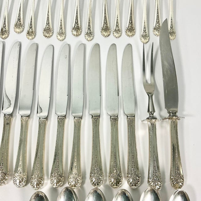 1935 Vintage Hollywood Regency Neoclassical Royal Windsor Sterling Silver Flatware - Set of 71. For Sale - Image 13 of 18
