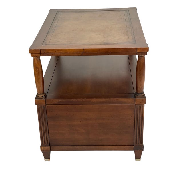 Vintage Mid-Century Traditional Wood Side Table With Cabinet Storage, C. 1960 For Sale In Cincinnati - Image 6 of 10