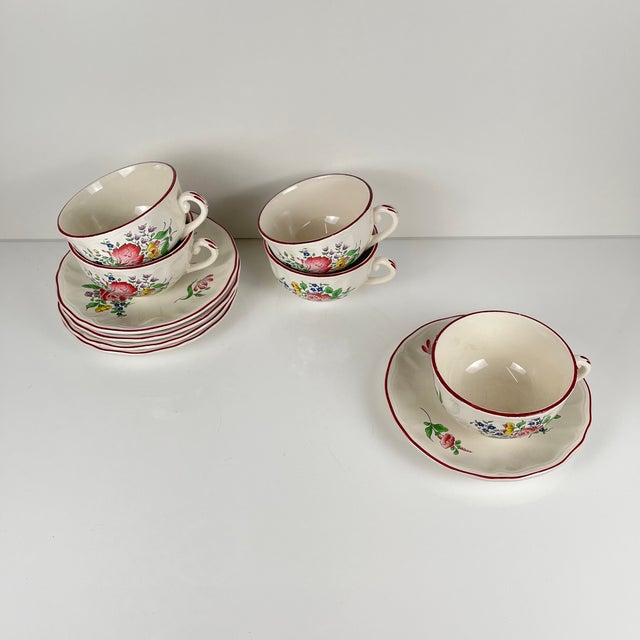 Large Streetlight Cups with Saucers from KG Lunéville, 1980s, Set of 10 For Sale - Image 3 of 12