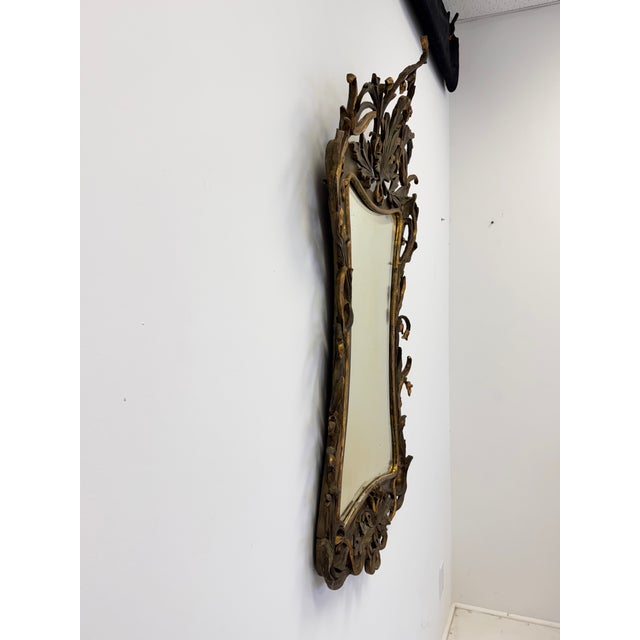 Swedish Art Nouveau Gilt Plaster Mirror With Floral Decoration, Circa 1890 For Sale - Image 10 of 18
