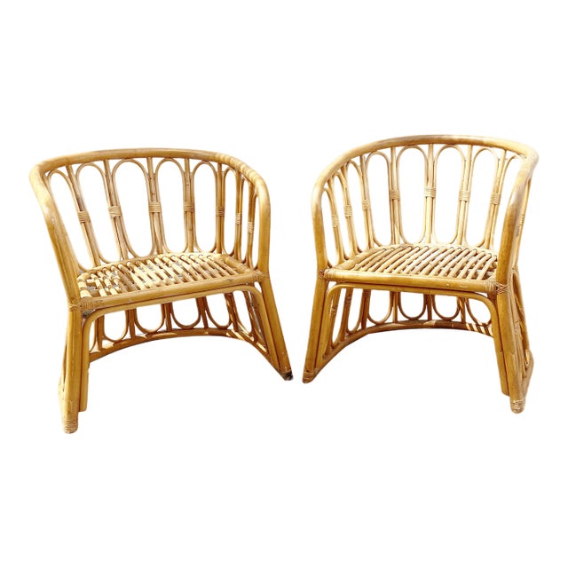 Vintage Palm Beach Regency Bamboo Chairs, Made in Italy- Set of 2 For Sale