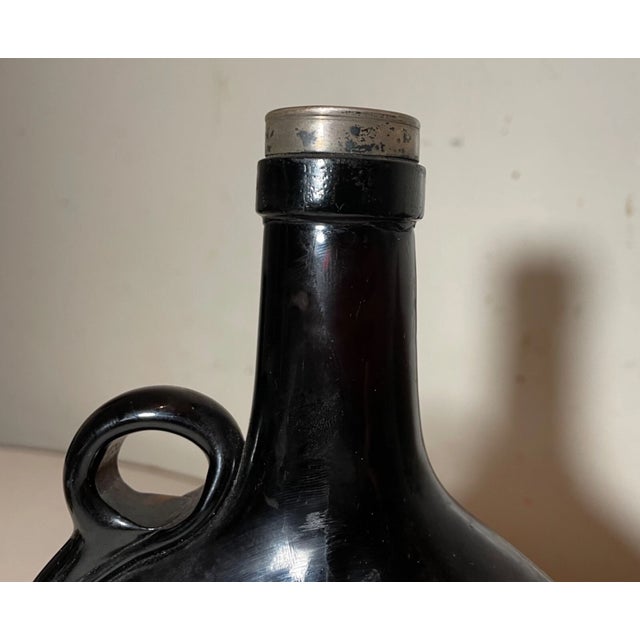 Red Antique 19th Century Hand Blown Ruby Glass Sterling Chestnut Liquor Flask Bottle For Sale - Image 8 of 16