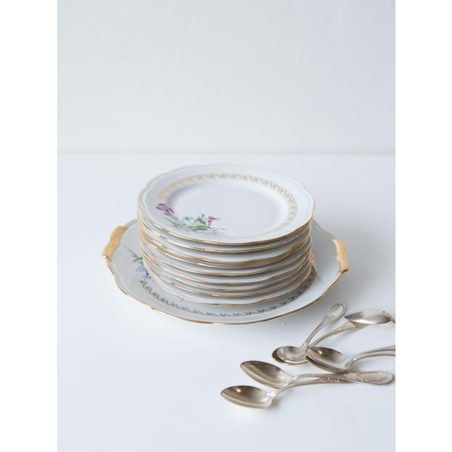 Ceramic French Dessert Set by SFP Limoges, 1950s, Set of 9 For Sale - Image 7 of 8