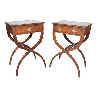 Pair of Regency Style Mahogany End Tables For Sale