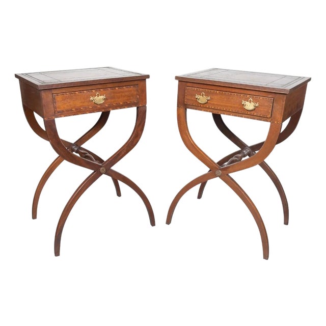 Pair of Regency Style Mahogany End Tables For Sale