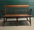 Mid-Century American Spindle-Back Deacon Bench in cherry-hardwood. Traditional style. Single-board bench. Seats 2-3.